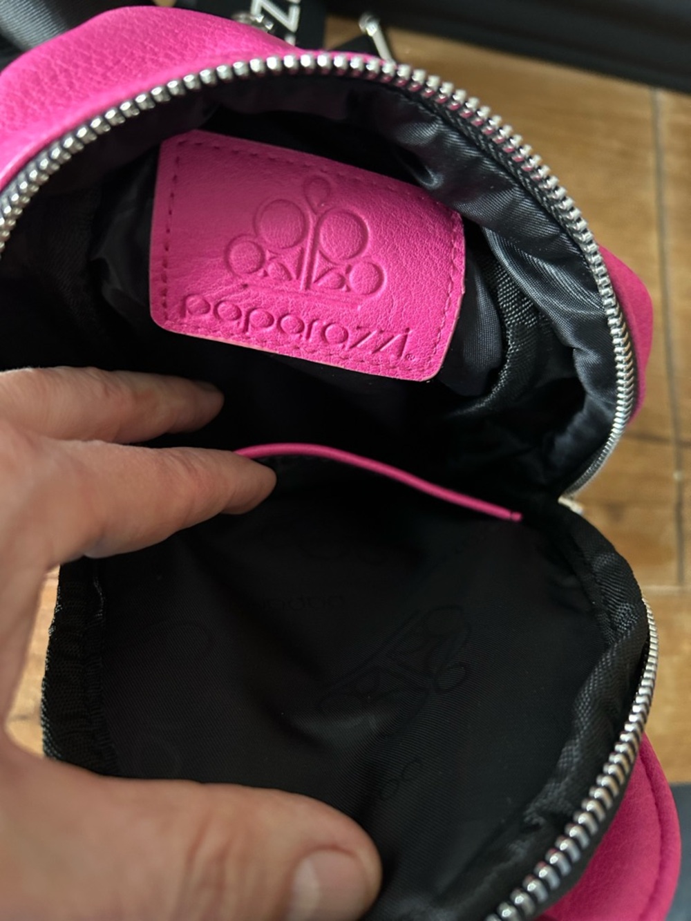 Paparazzi pink crossbody sling bag zippered compartments and a branded strap new - Picture 9 of 12